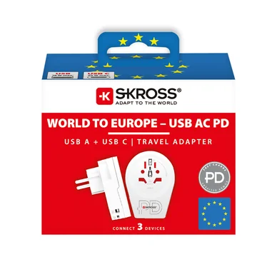 Skross World to Europe USB AC20PD