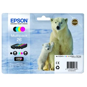 Epson 26 Bläckpatron MultiPack Bk,C,M,Y, Innehåll 220 Sidor