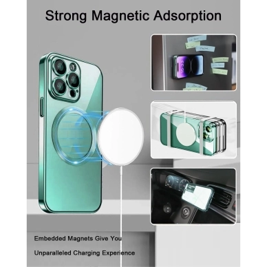 Mobilskal MagSafe Transparent iPhone 15 Pro Max, Green