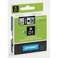Dymo alt DYMO D1 Tape 12mm x 7m svart på transparent)