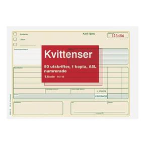 Kvittens A5L 2x50 numrerade.fl.karbon