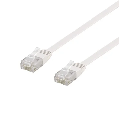 U/UTP Cat6 patchkabel, flat, 3m, 250MHz, vit