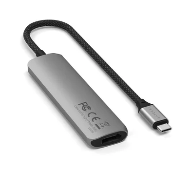 Satechi 4-i-1 USB-C Slim Multiport Adapter 4K - rymdgrå Satechi 4-i-1 USB-C Slim Multiport Adapter 4K - rymdgrå