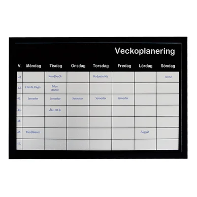 Tavla veckoplanering 60x40 cm silver
